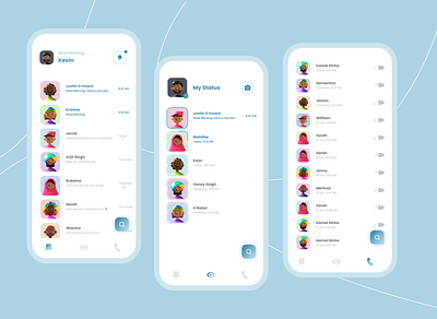 Chat App app design figma flat graphic design illustration illustrator minimal ui ux