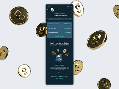 Belong Karma 3D coins 3d android app design icon illustration iphone logo mobile psd ui