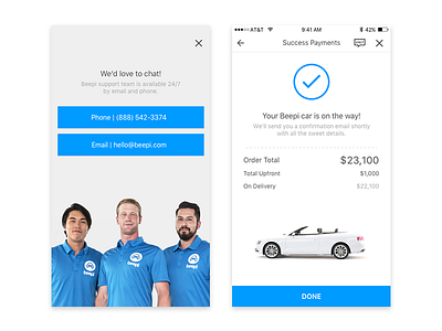 Beepi - Customer service app bayarea car giveaway google hiring illustration iphone mobile sanfrancisco ui
