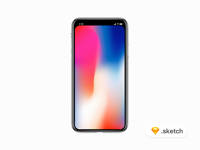 iPhone X mockup with Filled status bar