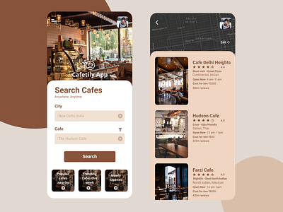 Cafe Finding App app art cafe cafeapp cafefinding daily ui dailyui design design app flat interfacedesign interior ui ui design uidesign