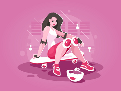 Woman with skate vector