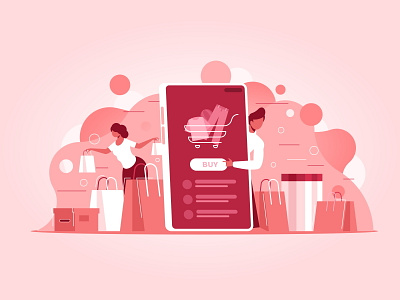 Online shopping concept illustration