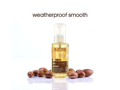 Weatherproof argan cosmetics design h.zone hair oil photography photoshop product product shot social media