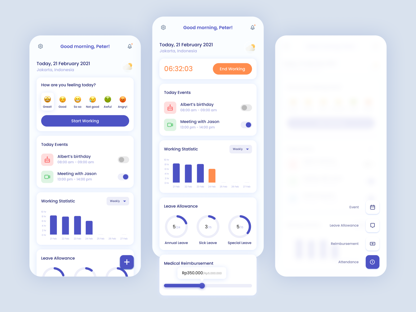 Employee Profile Dashboard - UI Mobile App by Sania Tanjung on Dribbble