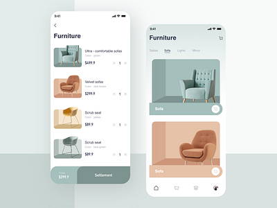 Furniture page UI