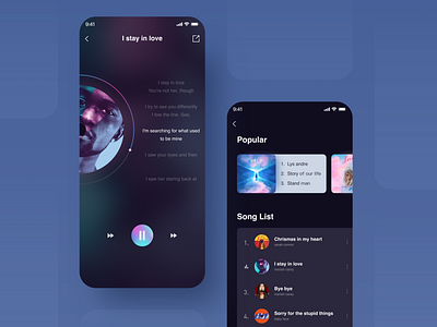 Music industry faces UI app ui 插图 设计