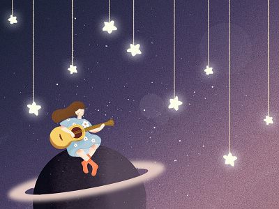 Stars like it's late at illustration ui 插图 设计