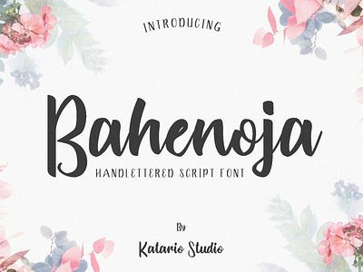 Bahenoja Font brand calligraphy cosmetic culinary flower font food handlettered handwriting logo logotype music script typography