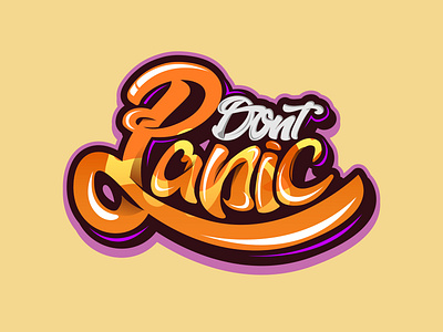 Dont Panic apparel branding clothing design illustration logo tattoo typography vector