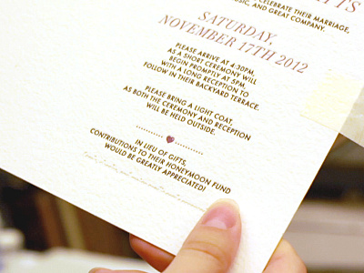 Letterpress Wedding Invite - proof