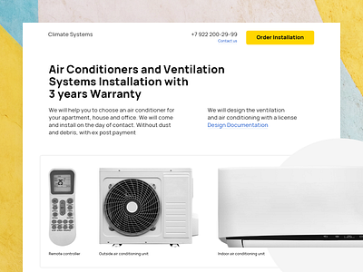 Air Conditioners Website air condition air conditioner clear engineer engineering landing landing page minimalist ventilation web deisgn website white white space