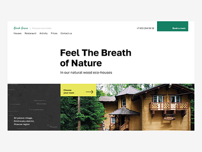 Nature Hotel Website design forest grove hotel landing landing page minimalist nature web deisgn website