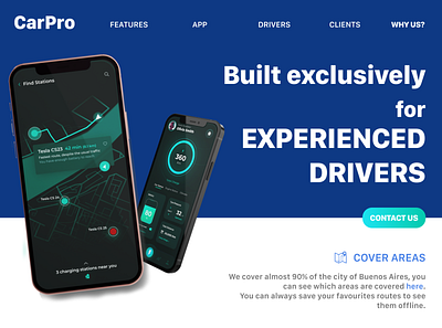 CarPro app branding car clean design landing mobile page service ui ux web