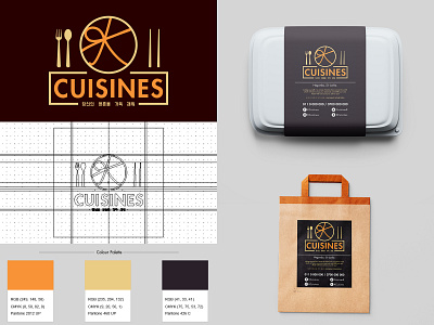 K-Cuisines branding design flat illustration logo restaurant branding restaurant logo vector