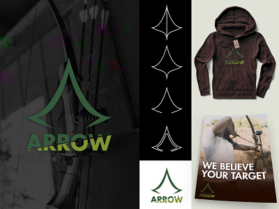 Arrow archery branding design logo vector