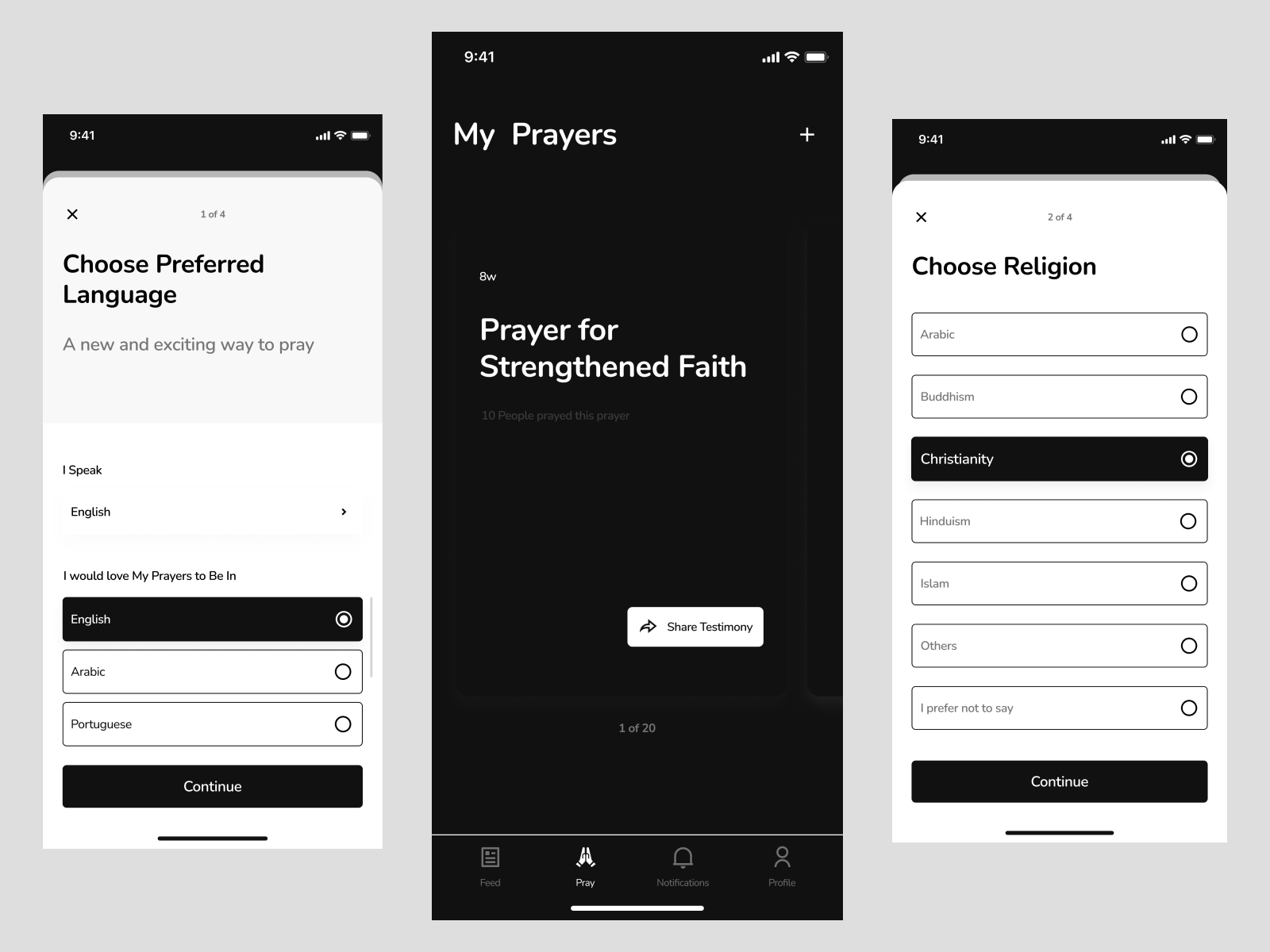 Prayer App by Gabriel Yawe on Dribbble