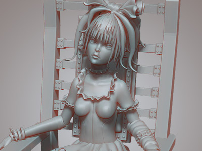 Manga-Punk Girl 3d c4d character silo zbrush