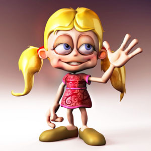 RedFeety 3d character cute little girl