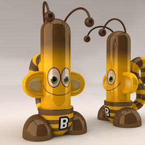 Monkey Tubes Bee character concept design product