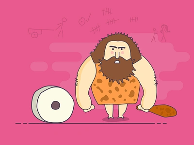 Caveman boobs flat illustration neanderthal