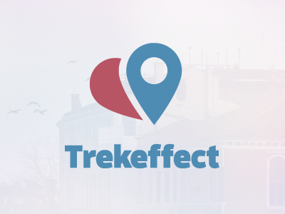 Trekeffect Logo brand branding destination location logo pin tour tourism trek