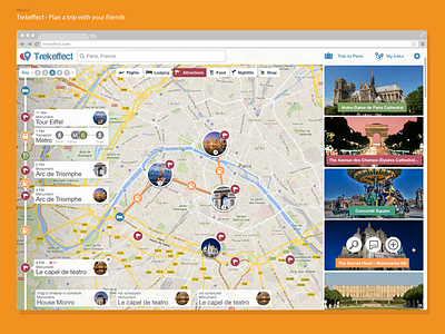 Trekeffect Map & Timeline app calendar destination events map place plan timeline tourist trip web website