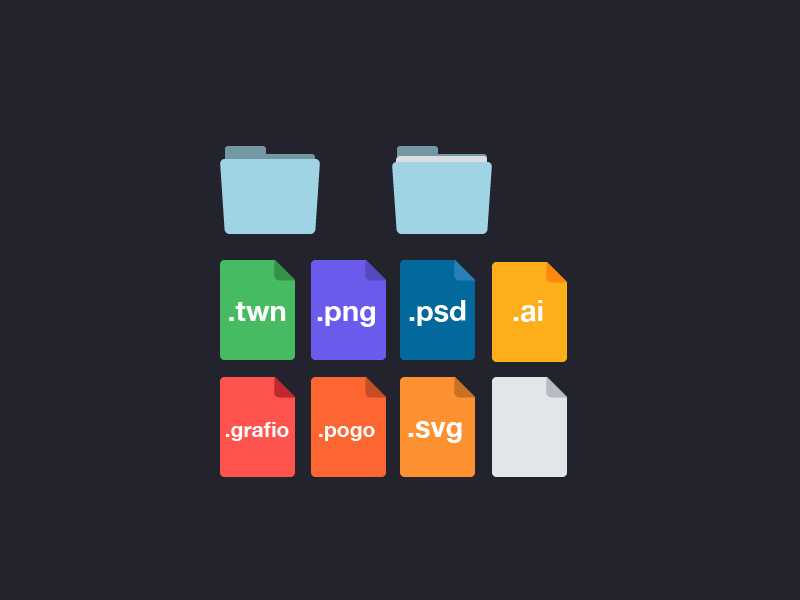Flat File Formats Freebie by Vasil Enchev on Dribbble