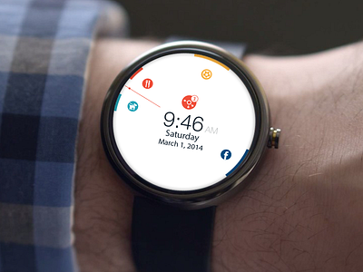Calendar App - Android wear android app calendar clock concept design flat iwatch watch wear wearable
