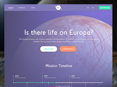 Europa Landing Page app design ipad landing page prototype site ui ux vector web