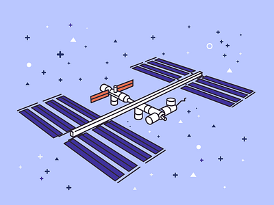 International Space Station doodle drawing flat illustration plans pricing space