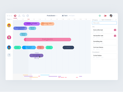 Ora.pm - Team allocation concept collaboration management project task team timeline todo ui ux
