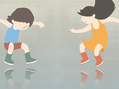 Boyhood — Final Spread boyhood childrens book illustration illustrator puddle reflection vector