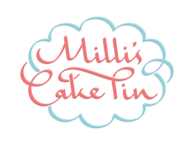 Milli’s Cake Tin — Final cake calligraphy decorative flourish logo type vector