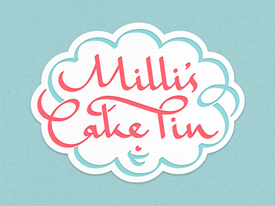 Milli’s Cake Tin — Actually Final cake calligraphy design lettering logo vector