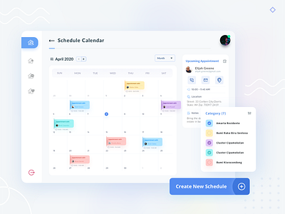 Schedule Calendar address apartment appointment blue business business card calendar clean home house location mobile app real estate schedule tags time ui kit web app website