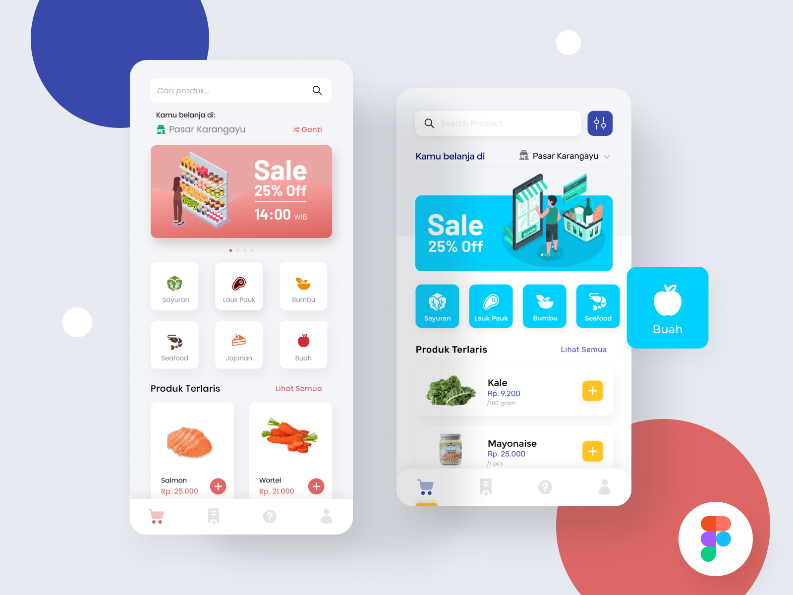 Marketplace mobile app Figma freebies by Jajang Irawan for Crafter