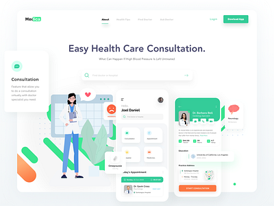 Healthy app landing page