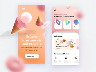 Experiments mobile app illustration learn learning learning app mobile app