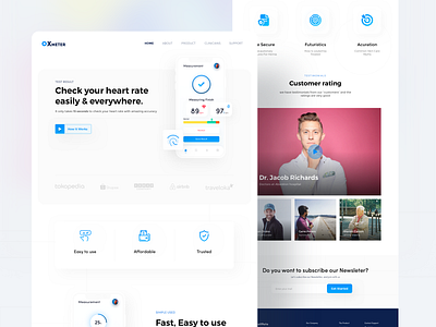 Landing page for OXmeter app