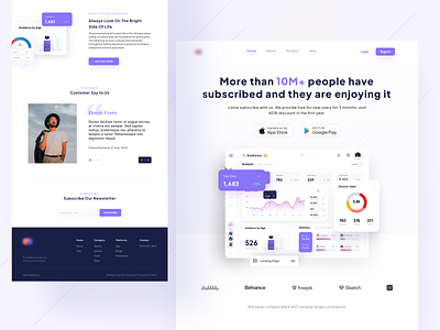 Landing page for CRM web app clean crm dashboard indonesian indonesiandesigner landing page sketch ui
