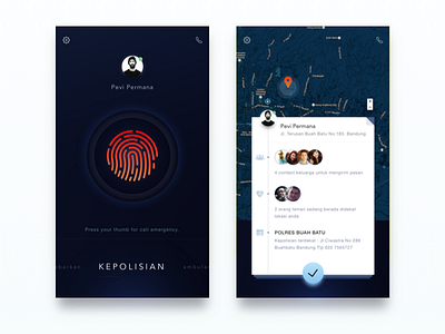 My location - SOS Panic Button - alert bandung location mobile app panic button sos touch id ui ux