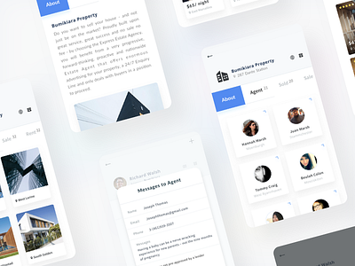 Property Agency Screens agency ios mobile messages profile property real estate sketch ui kit
