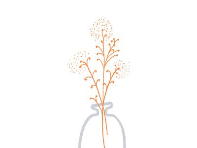 Dried flowers in an empty bottle hand drawn illustration vector