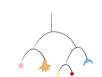 hanging mobile branding hand drawn illustration minimal