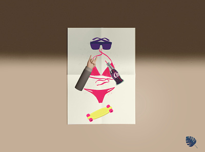 Poster for Summer time branding design flat illustration vector