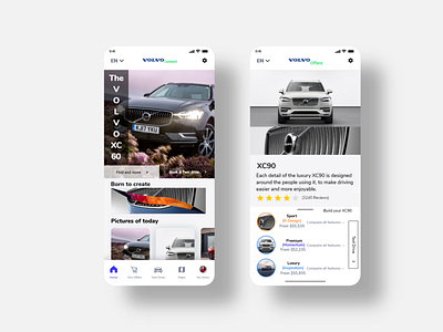 Mobile App Concept: Volvo connect app car design dribbble illustration ios mobile design mobile ui service typography ui uiuxdesign ux volvo