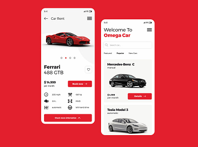 Car Rent App animation app car design graphic design icon mobile mobile app rental app rwd typography ui ui design ux ux design