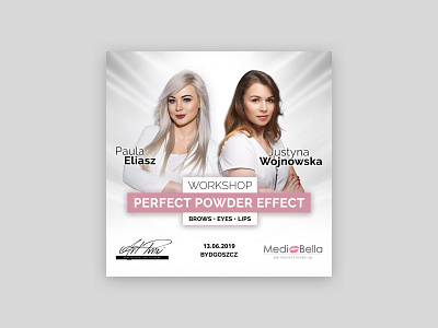 Perfect Powder Effect Workshop beauty design event facebook facebook ad graphic design invitation makeup permanent print workshop