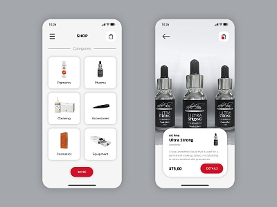 PMU Store App app desktop makeup mobile app mobile ui permanent pmu rwd shop shopping store store app ui ui design ux ux design